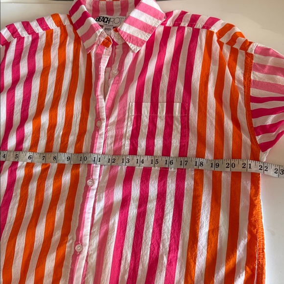 Beach Riot Alexa Sunset Stripe Button Front Long Sleeve Cover-up Shirt sz S/M - Picture 6 of 7